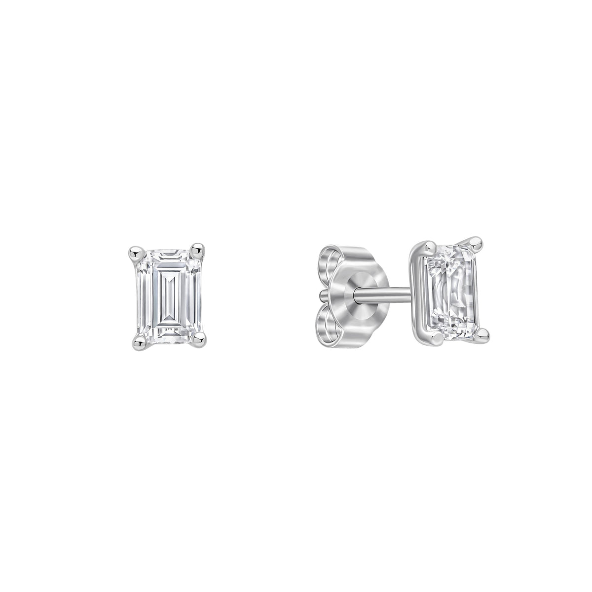 Diamonfire Emerald Cut Zirconia Stud Earrings