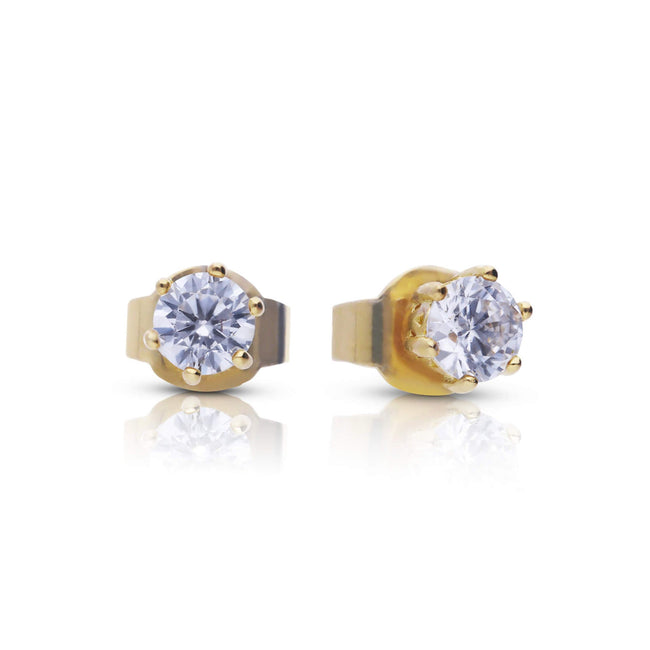 Pendientes de botón Diamonfire de seis garras con quilates