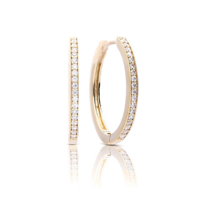 Pendientes de aro criollos clásicos de circonita cúbica Diamonfire