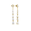Diamonfire Teardrop Front Stud and Back Drop Earrings