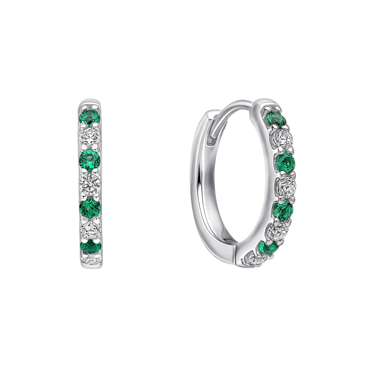 Diamonfire Two Tone Zirconia Hoop Earrings