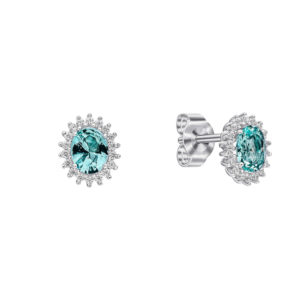 Diamonfire Oval Zirconia Pave Stud Earrings