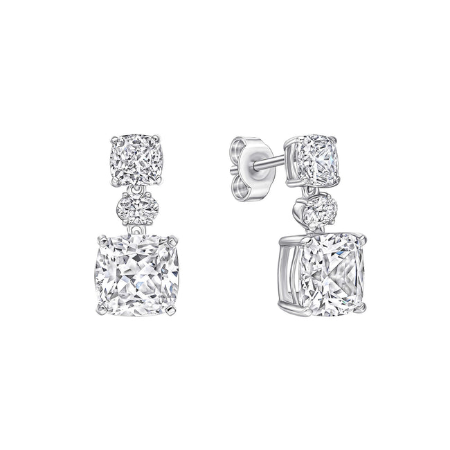 Diamonfire Radiant & Oval Cut Drop Earrings