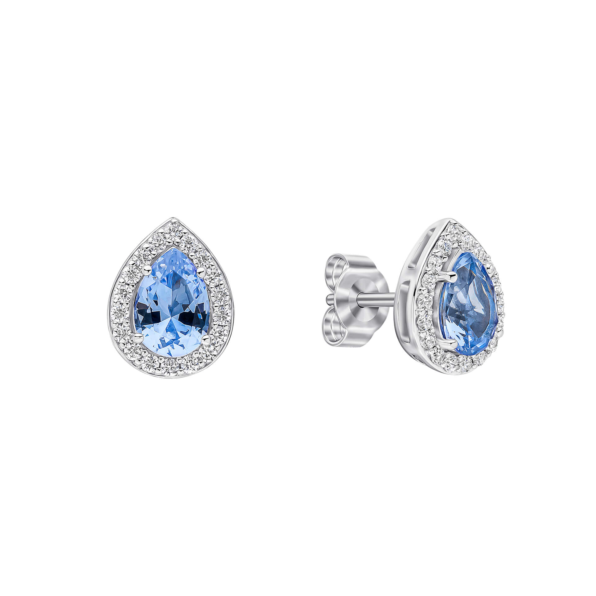 Diamonfire Zirconia Halo Teardrop Stud Earrings