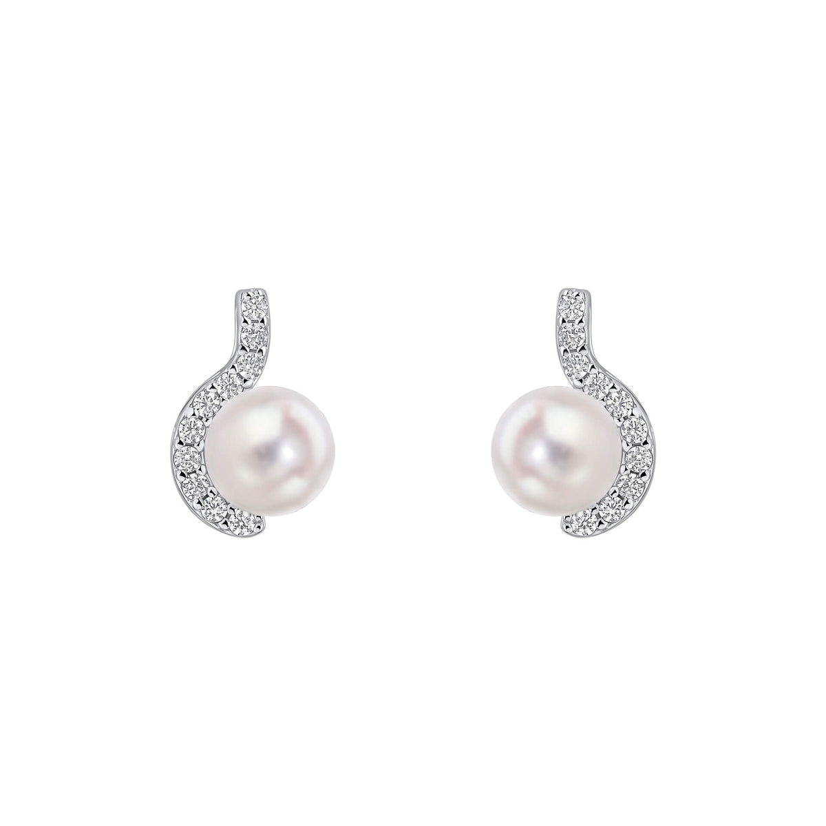 Diamonfire Halb-Halo Perlenohrstecker