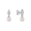 Diamonfire Marquise Pearl Drop Stud Earrings