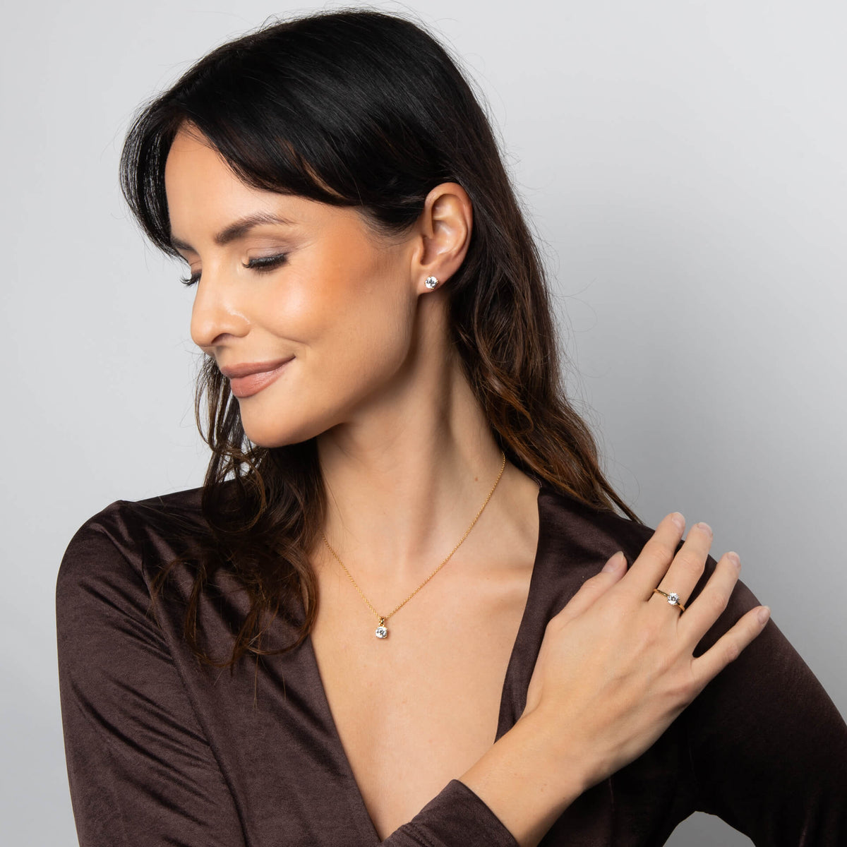 Diamonfire Double Claw Solitaire Pendant