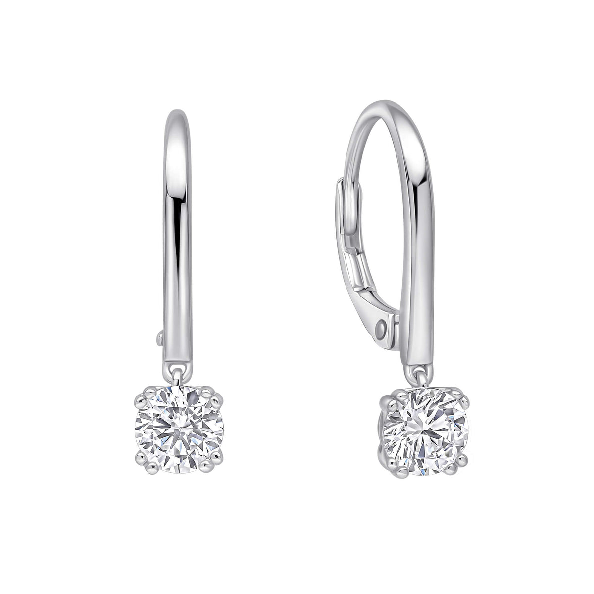 Diamonfire Double Claw Solitaire French Hook Ohrringe