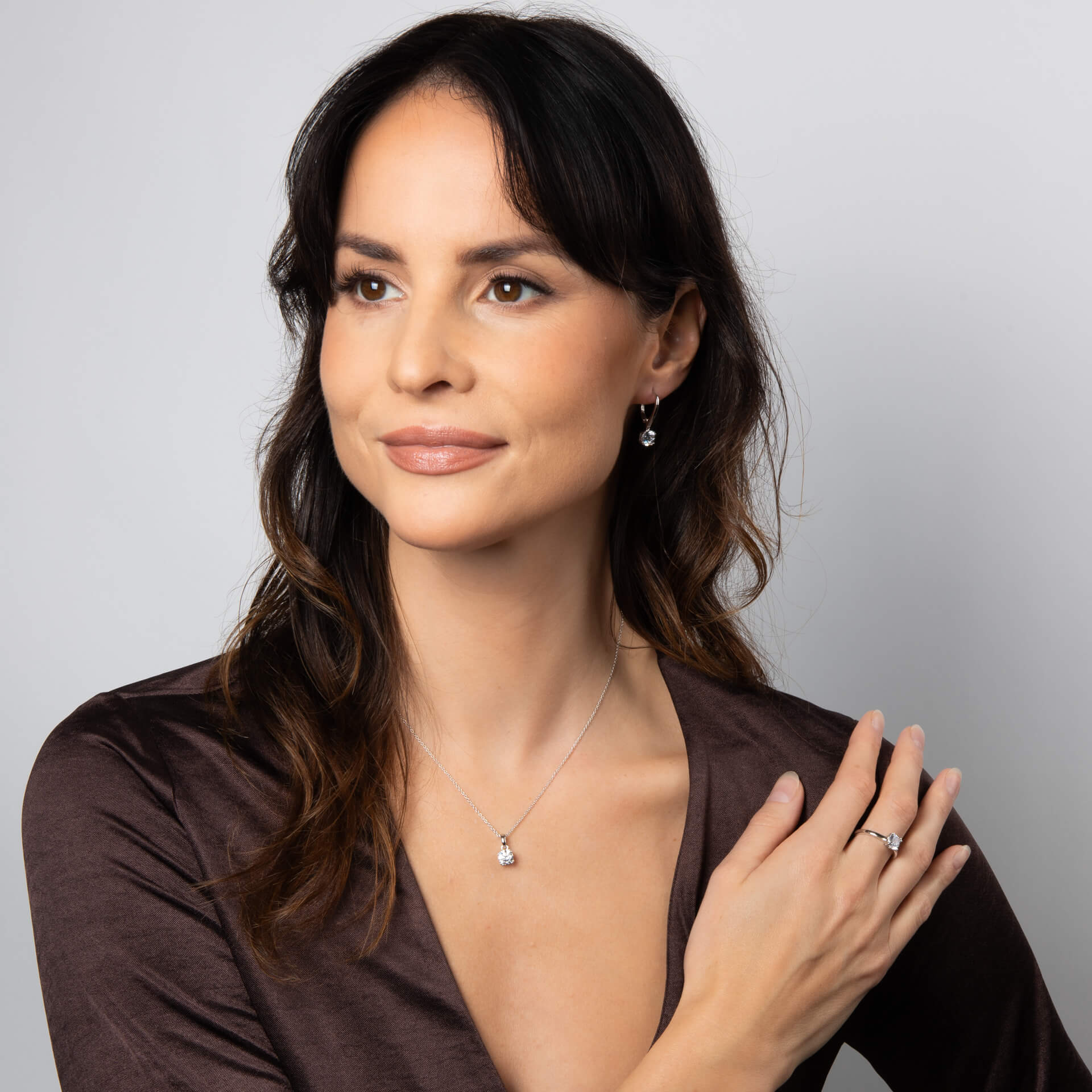 Diamonfire Double Claw Solitaire Pendant