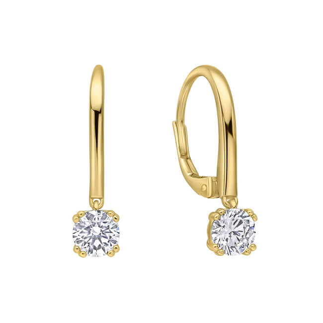 Pendientes Solitario Doble Garra Diamonfire con Cierre Francés