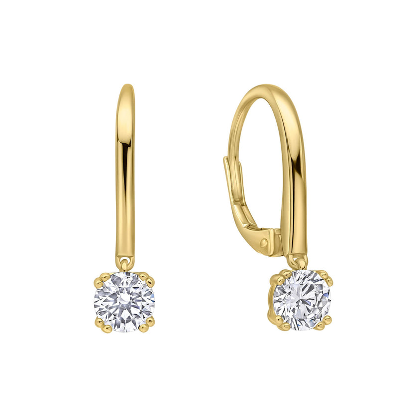 Diamonfire Double Claw Solitaire French Hook Ohrringe