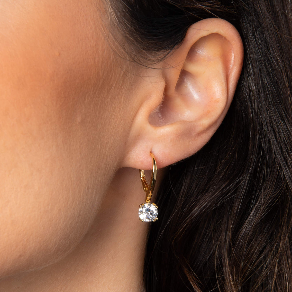 Diamonfire Double Claw Solitaire French Hook Ohrringe