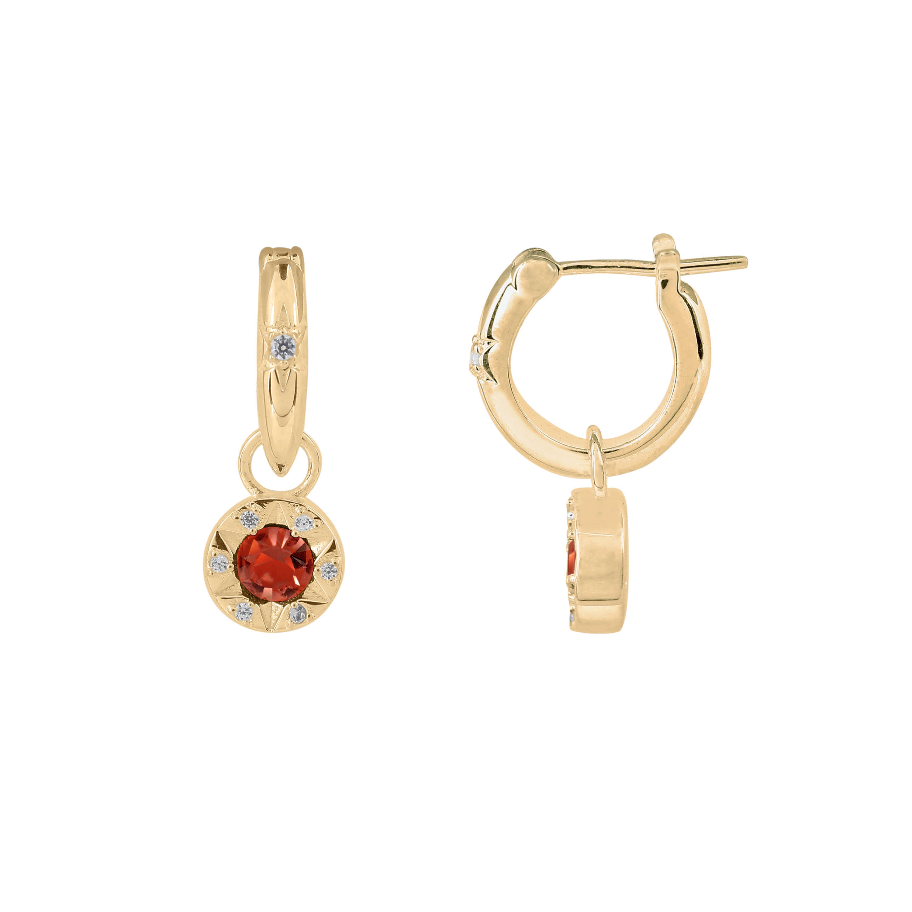 Laura Ashley Fashion Bowen Star Crystal Hoop Earrings