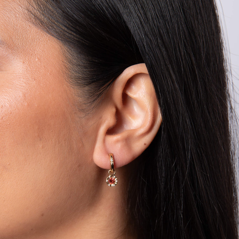 Laura Ashley Fashion Bowen Star Crystal Hoop Earrings