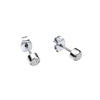 Fred Bennett Smaller Fit Stainless Steel Stud Earrings with CZ