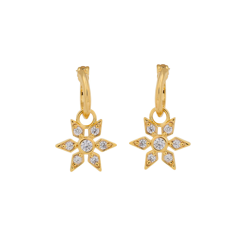 Laura Ashley Fashion Bowen Star Assembled Hoop Earrings