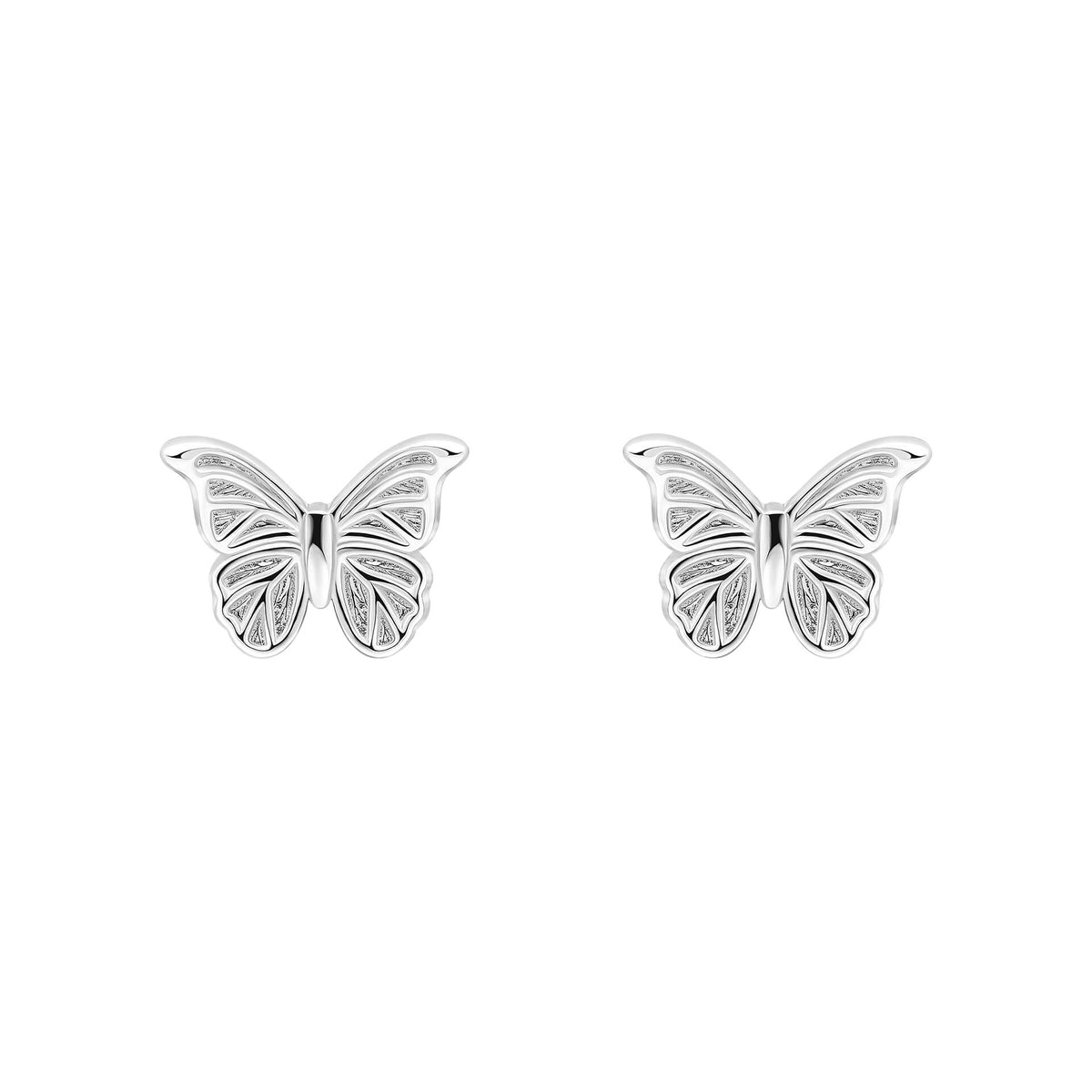 Laura Ashley Silver Butterfly Garden Stud Earrings