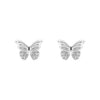 Laura Ashley Silver Butterfly Garden Stud Earrings