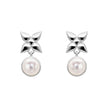 Laura Ashley Silver Hartley Check Mabe Pearl Drop Earrings