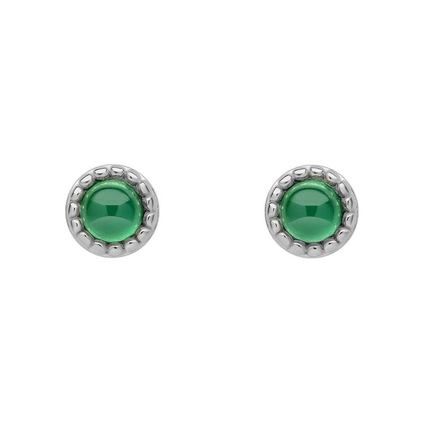 Beginnings Milgrain Semi-Precious Cabochon Birthstone Earrings