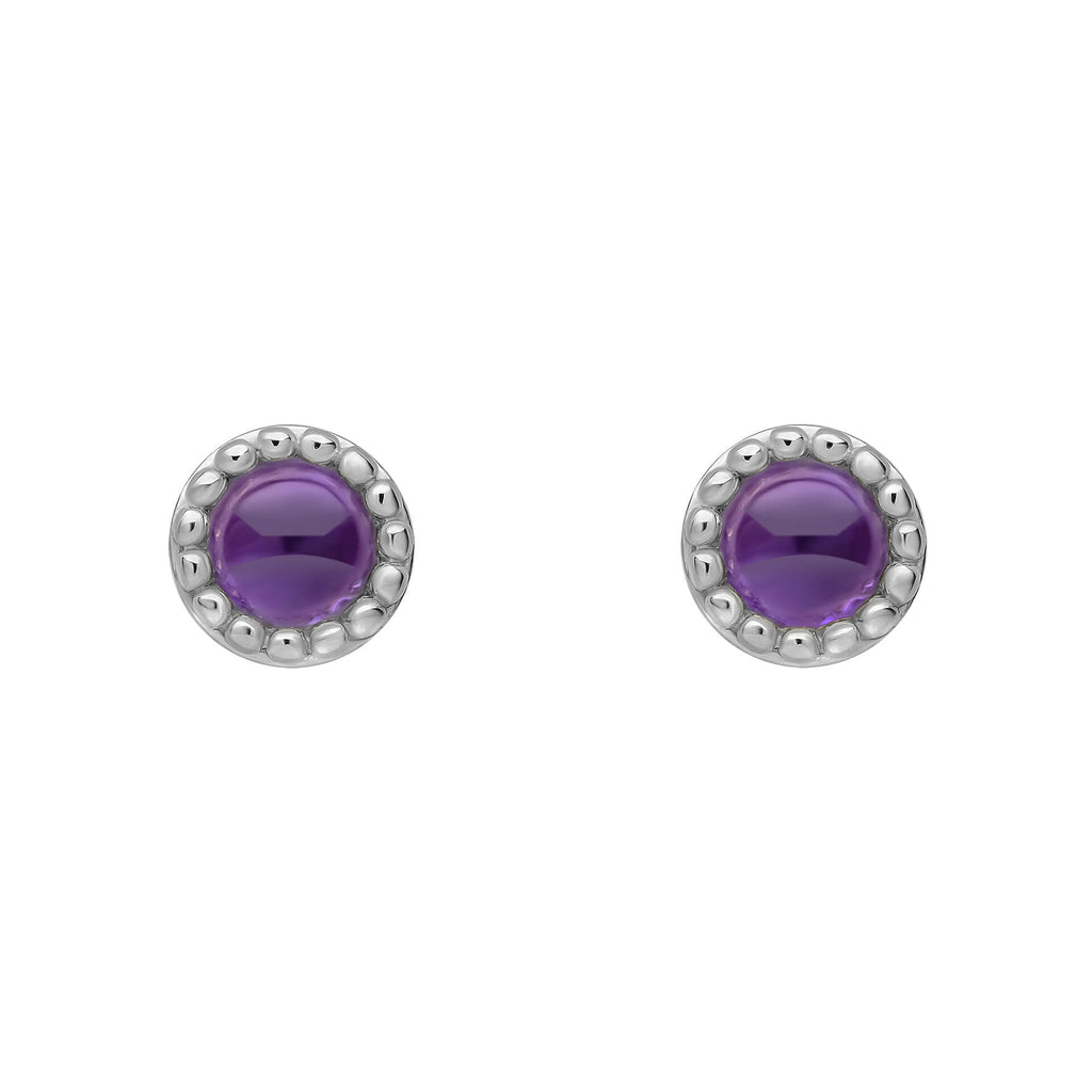 Beginnings Milgrain Semi-Precious Cabochon Birthstone Earrings