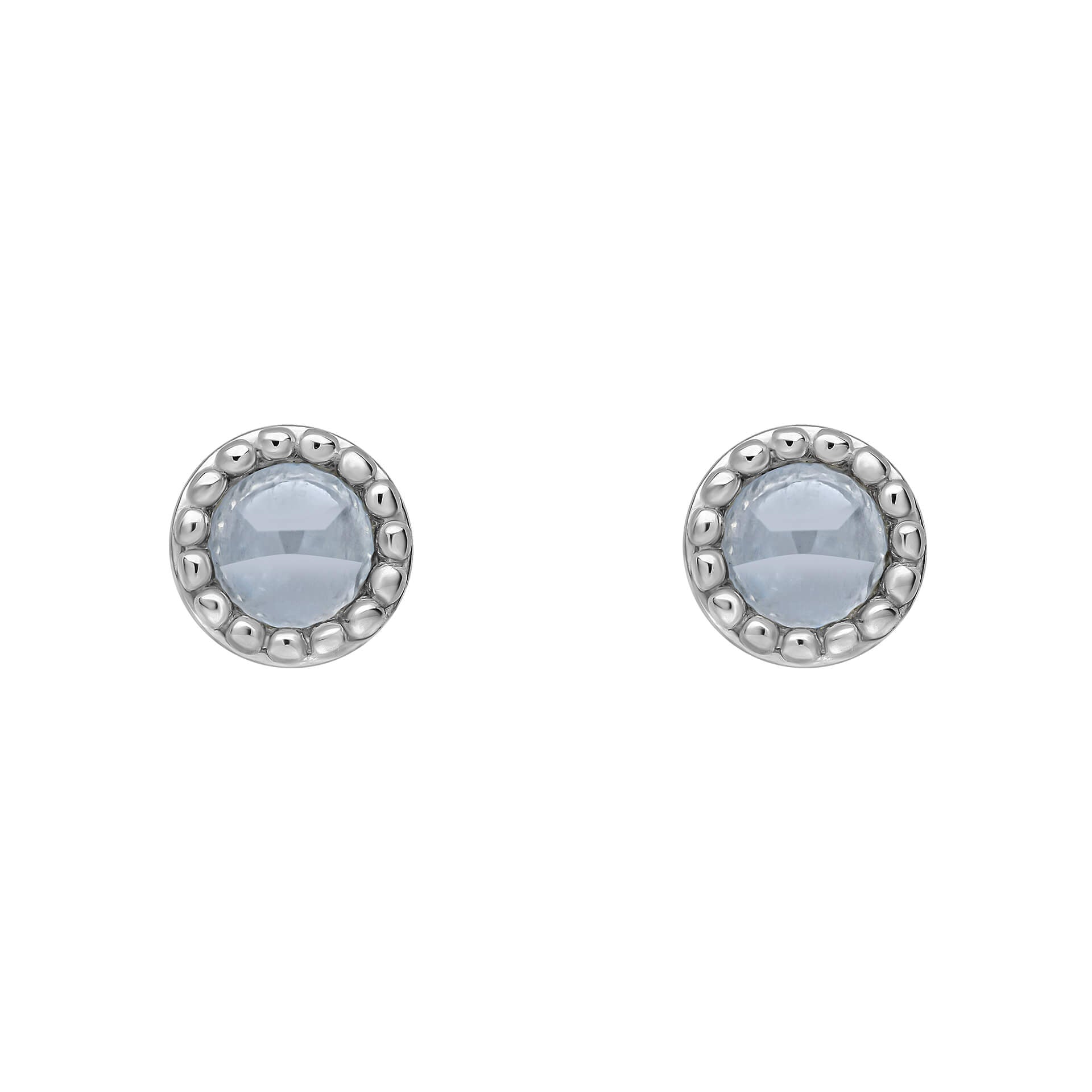 Beginnings Milgrain Semi-Precious Cabochon Birthstone Earrings