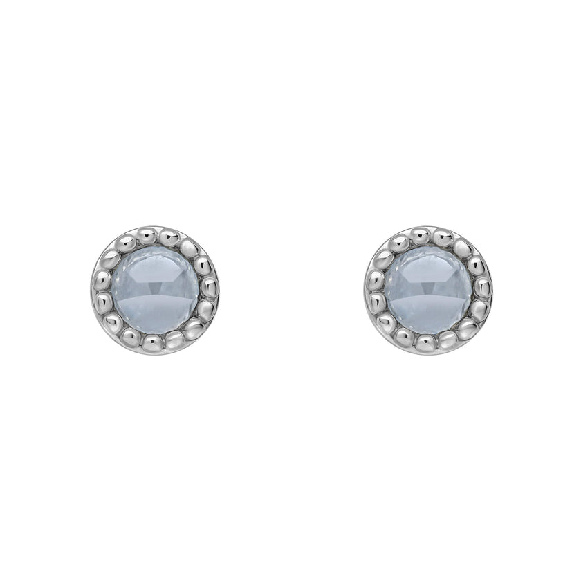 Beginnings Milgrain Semi-Precious Cabochon Birthstone Earrings