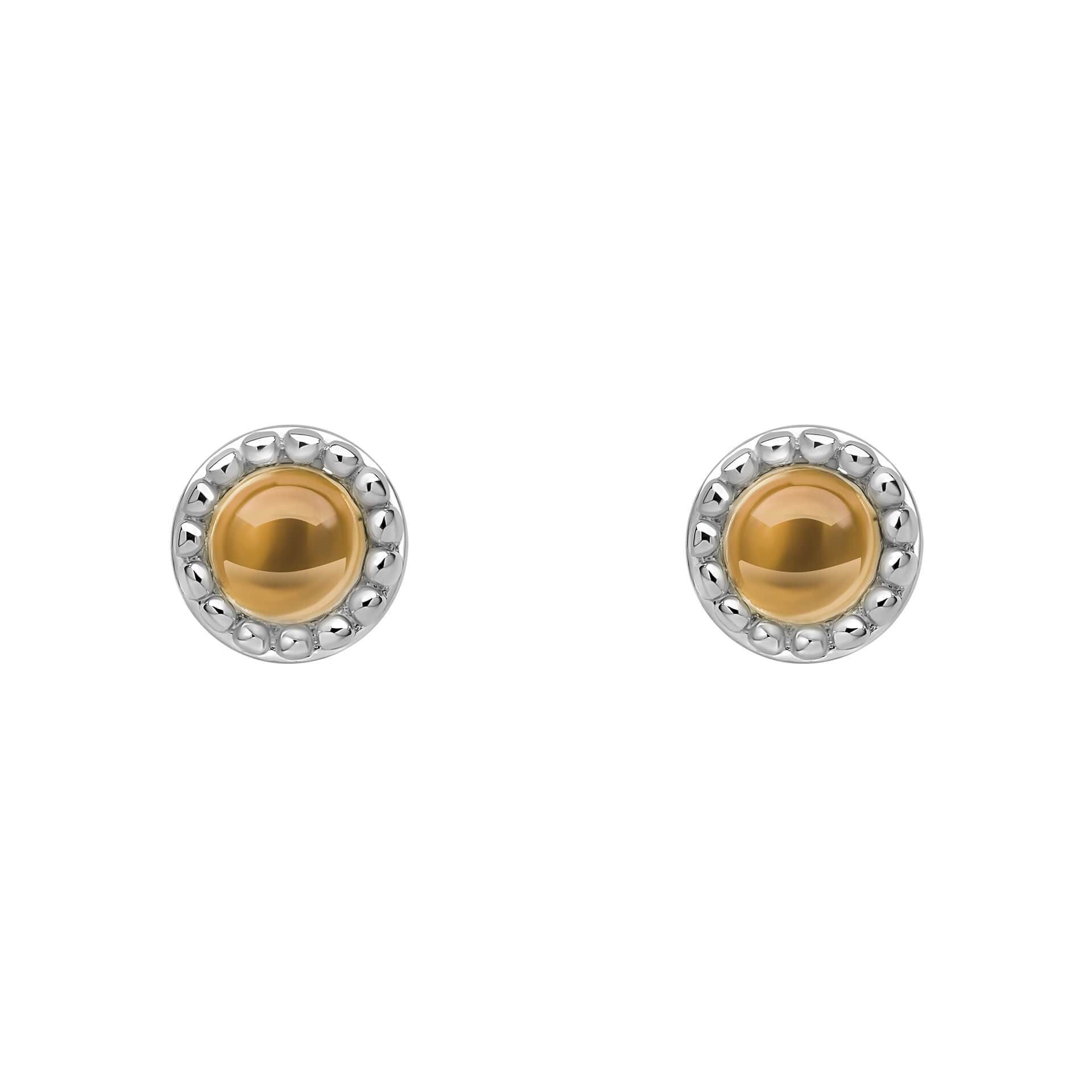 Beginnings Milgrain Semi-Precious Cabochon Birthstone Earrings