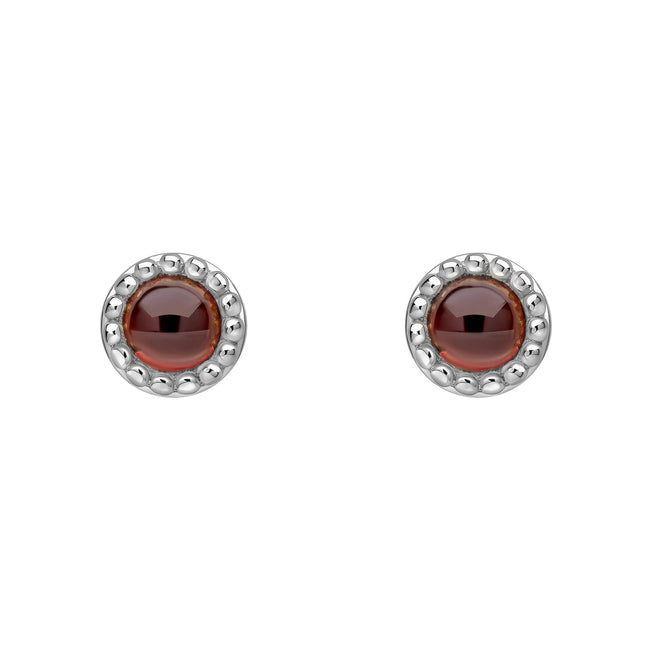 Beginnings Milgrain Semi-Precious Cabochon Birthstone Earrings