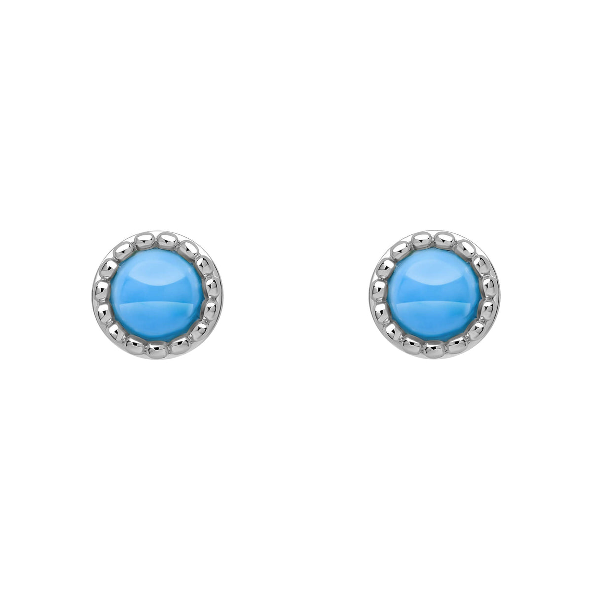 Beginnings Milgrain Semi-Precious Cabochon Birthstone Earrings