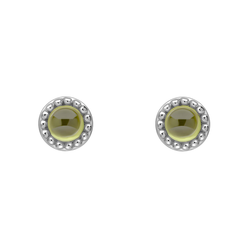 Beginnings Milgrain Semi-Precious Cabochon Birthstone Earrings