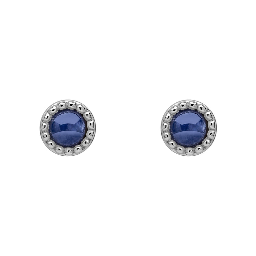 Beginnings Milgrain Semi-Precious Cabochon Birthstone Earrings