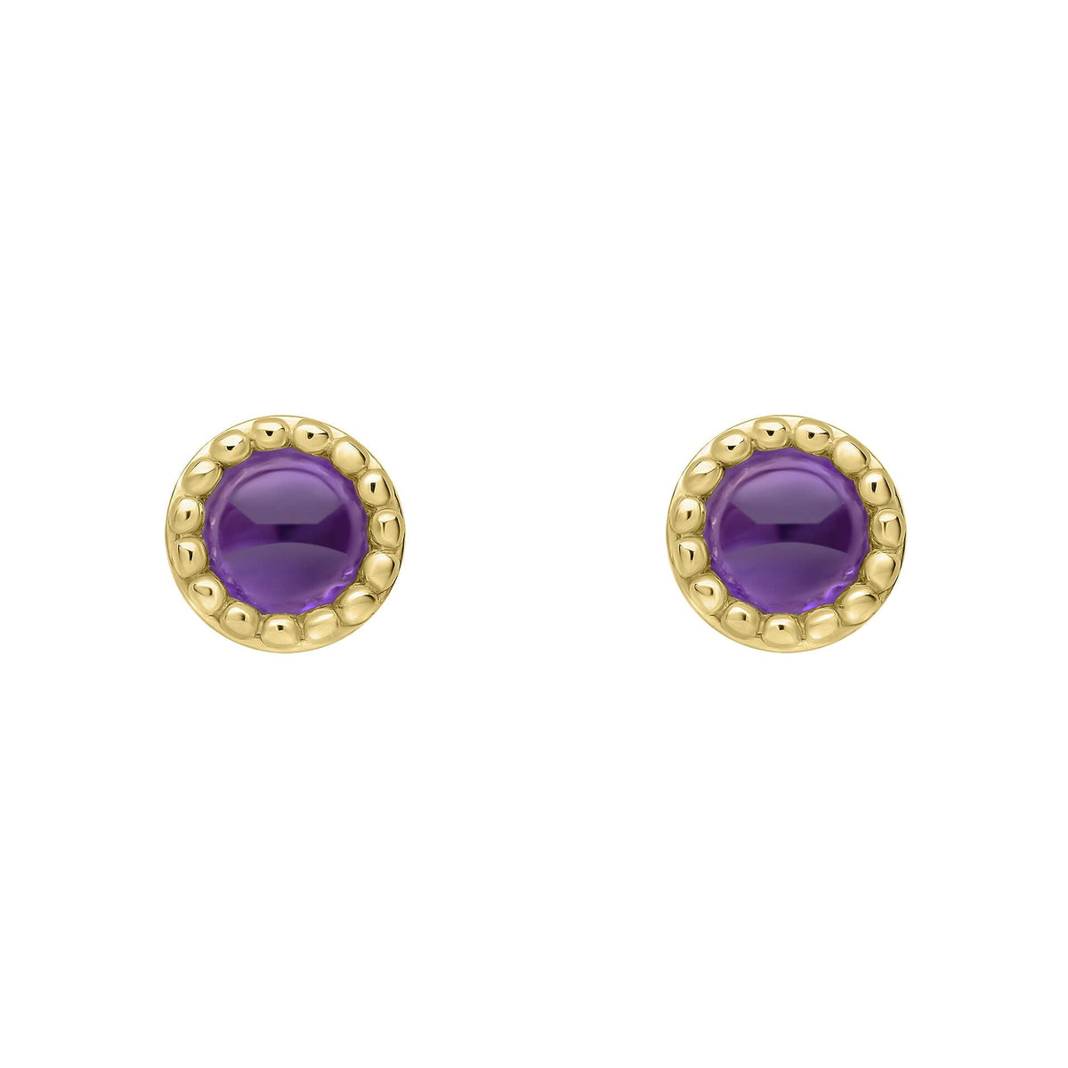 Beginnings Milgrain Semi-Precious Cabochon Birthstone Earrings