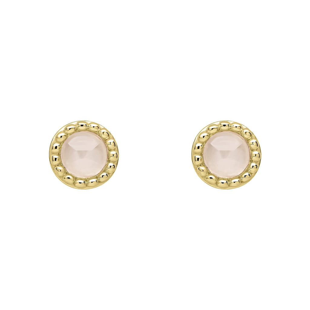 Beginnings Milgrain Semi-Precious Cabochon Birthstone Earrings
