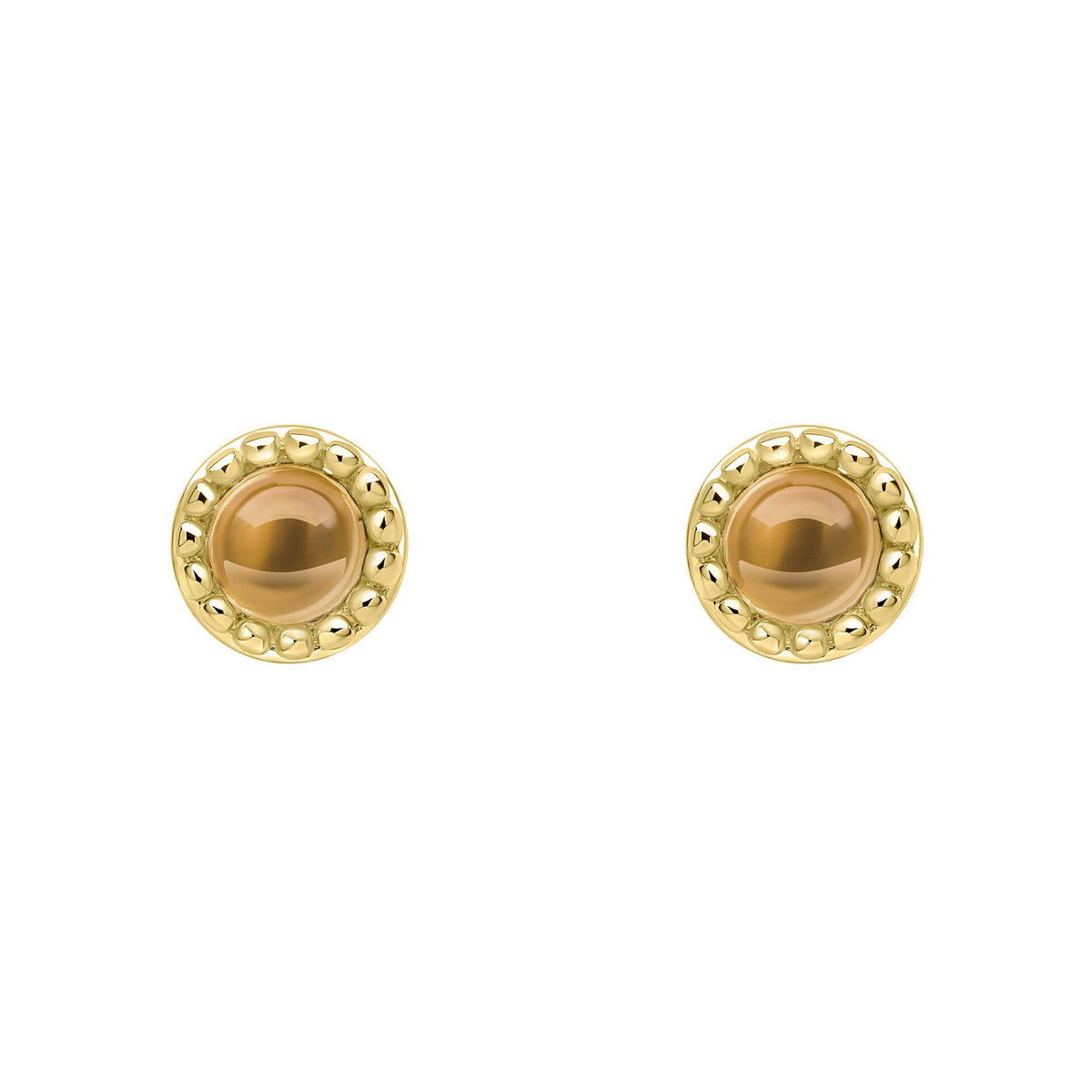 Beginnings Milgrain Semi-Precious Cabochon Birthstone Earrings
