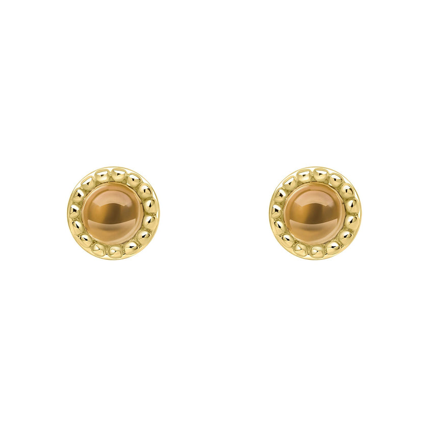 Beginnings Milgrain Semi-Precious Cabochon Birthstone Earrings