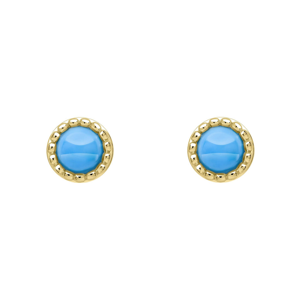 Beginnings Milgrain Semi-Precious Cabochon Birthstone Earrings