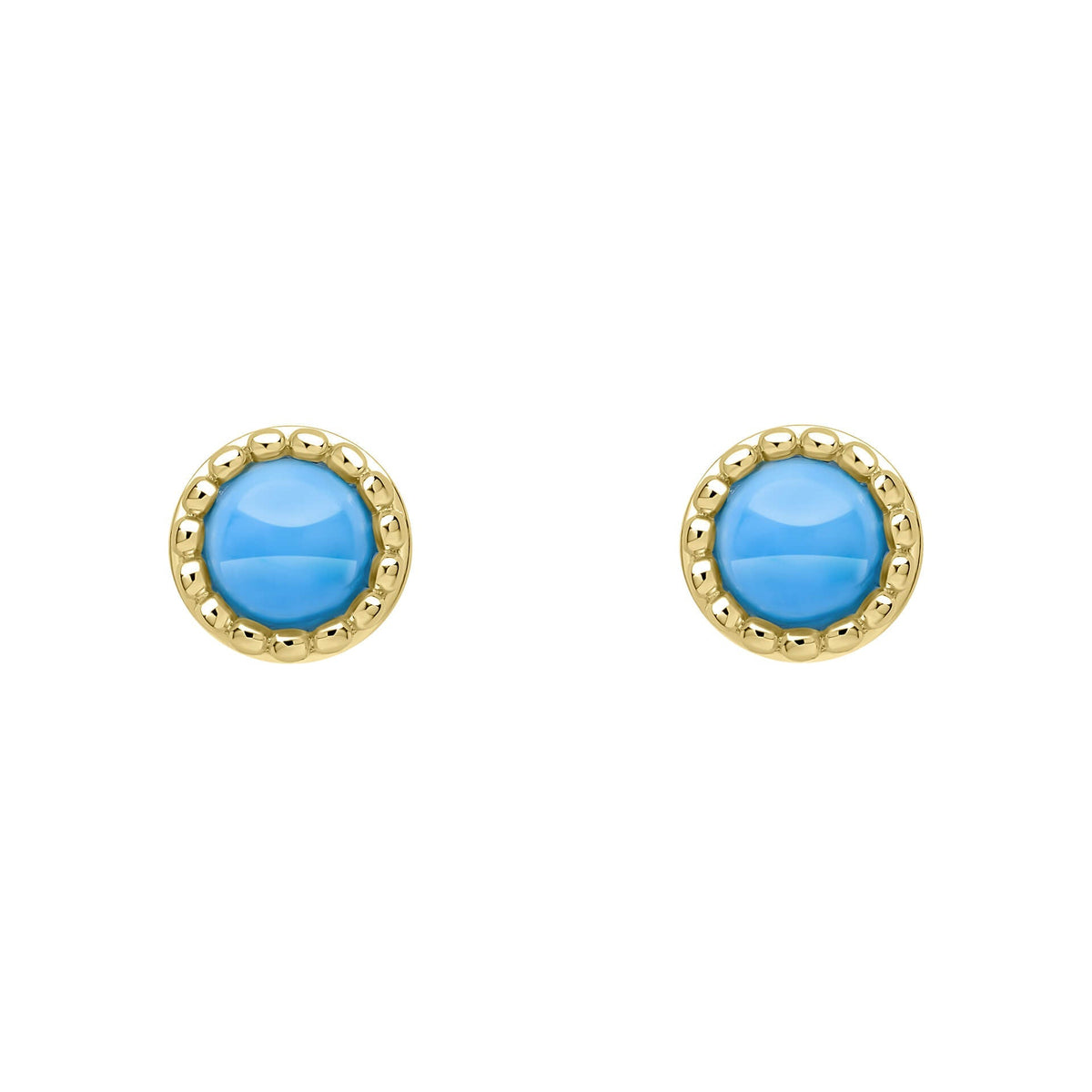 Beginnings Milgrain Semi-Precious Cabochon Birthstone Earrings