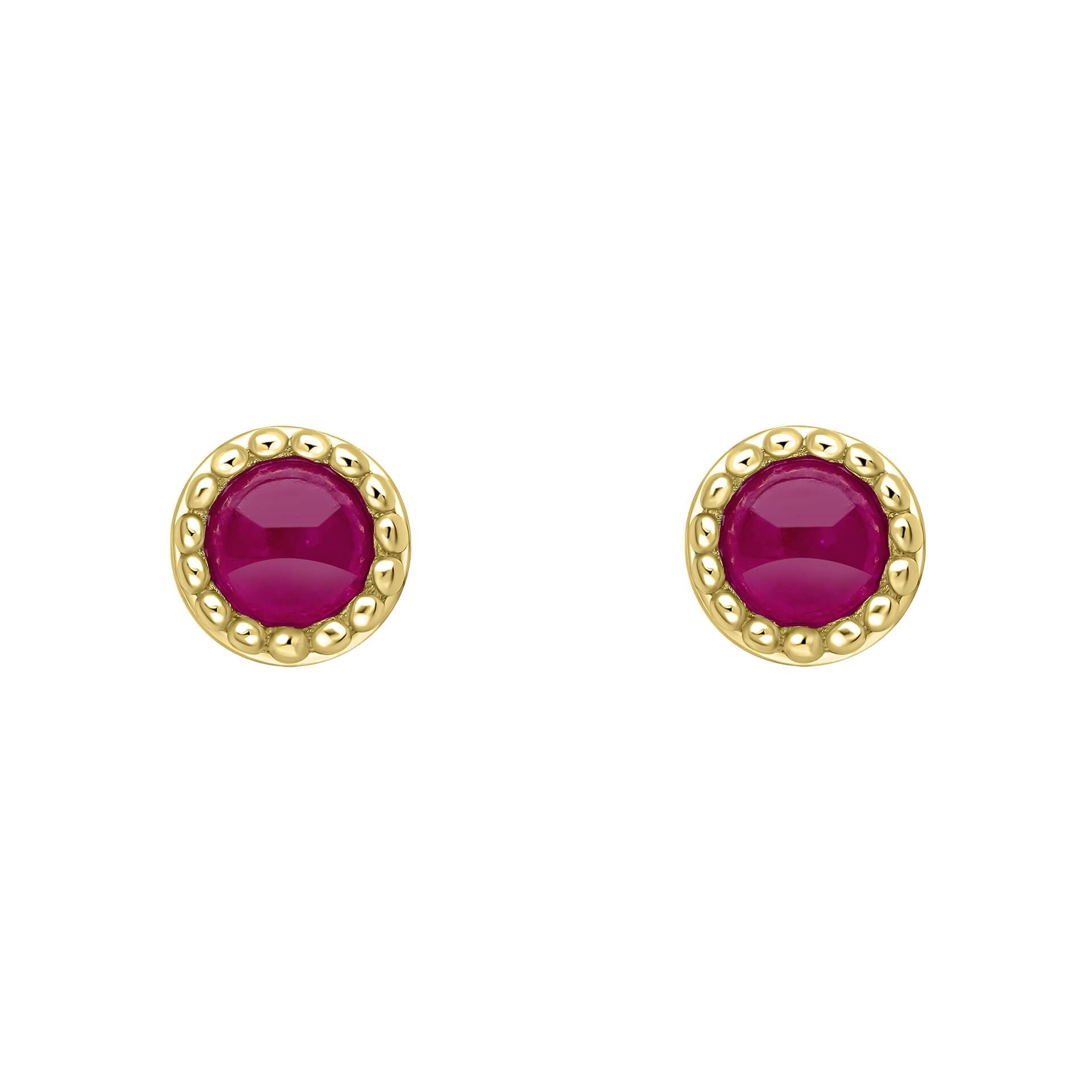 Beginnings Milgrain Semi-Precious Cabochon Birthstone Earrings