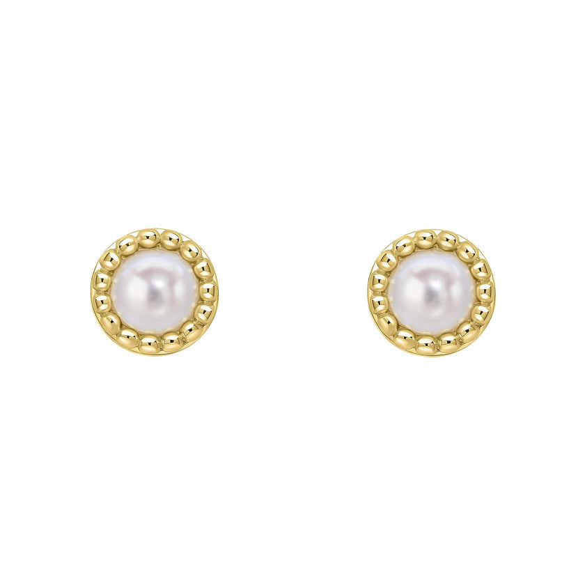 Beginnings Milgrain Semi-Precious Cabochon Birthstone Earrings