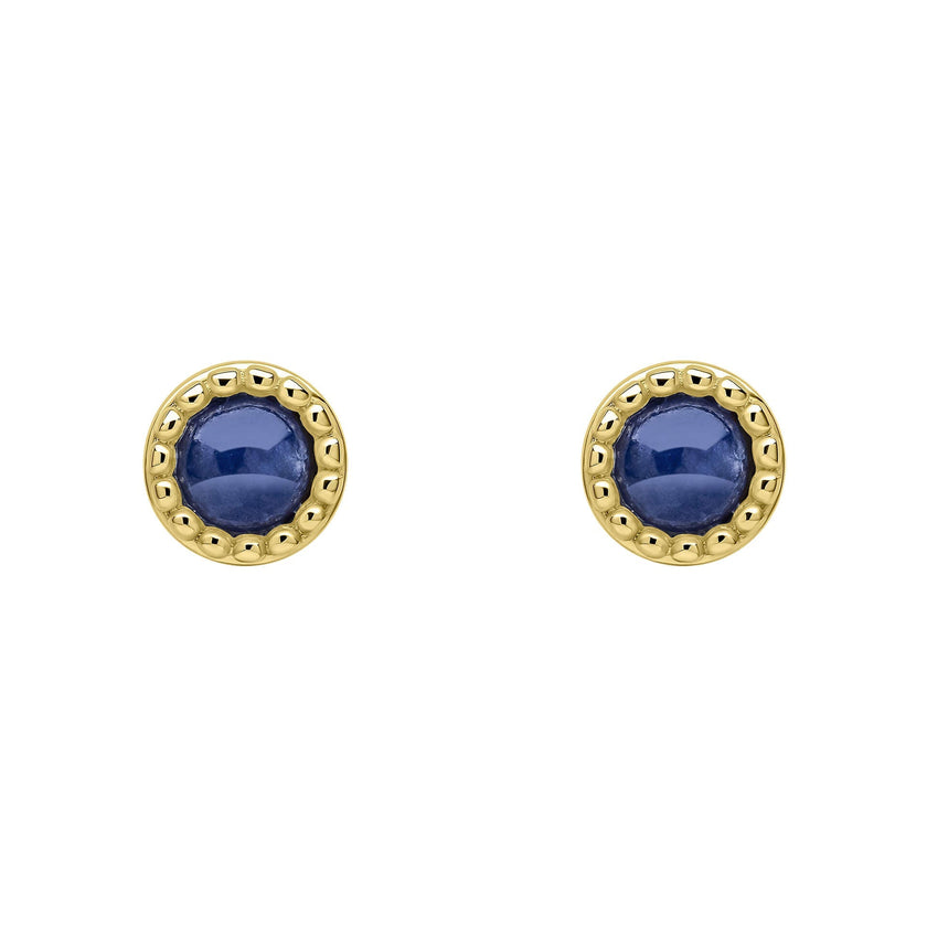 Beginnings Milgrain Semi-Precious Cabochon Birthstone Earrings