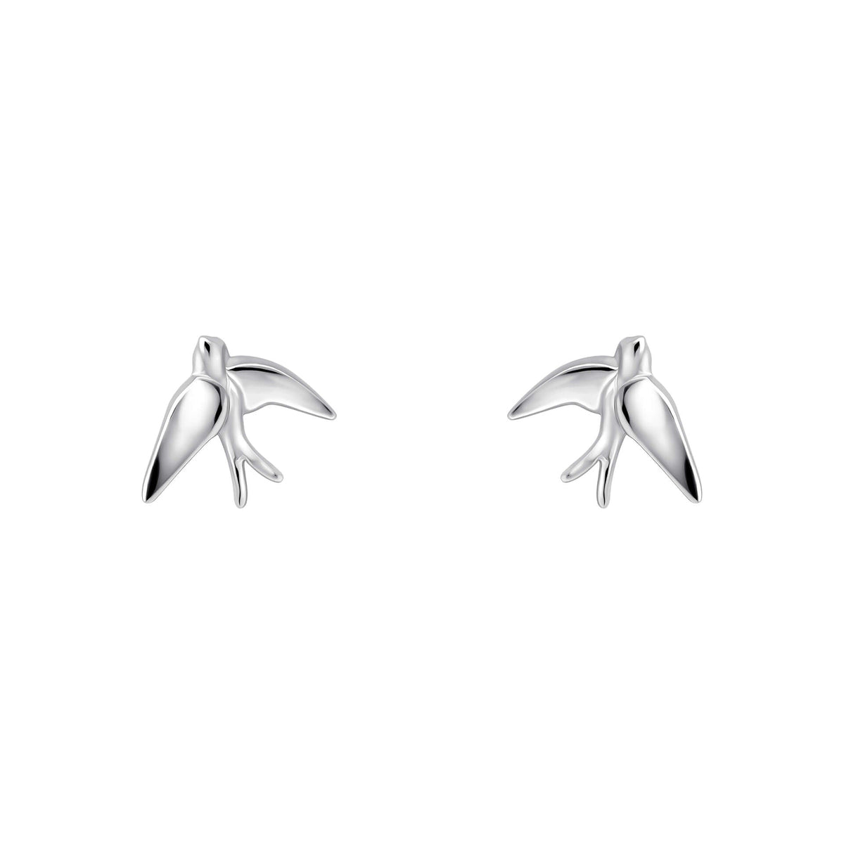 Laura Ashley Silver Blue Birds Stud Earrings