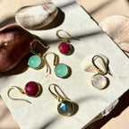 Charis Round Gemstone Earrings Pariba Onyx