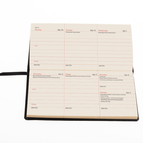 2026 Pocket Diary - Week-to-View Planner - Black