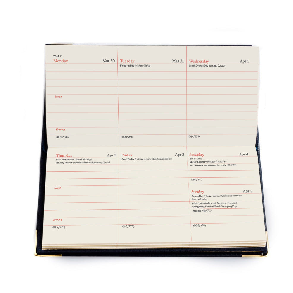 2026 Wallet Diary - Week-to-View Planner - Blue