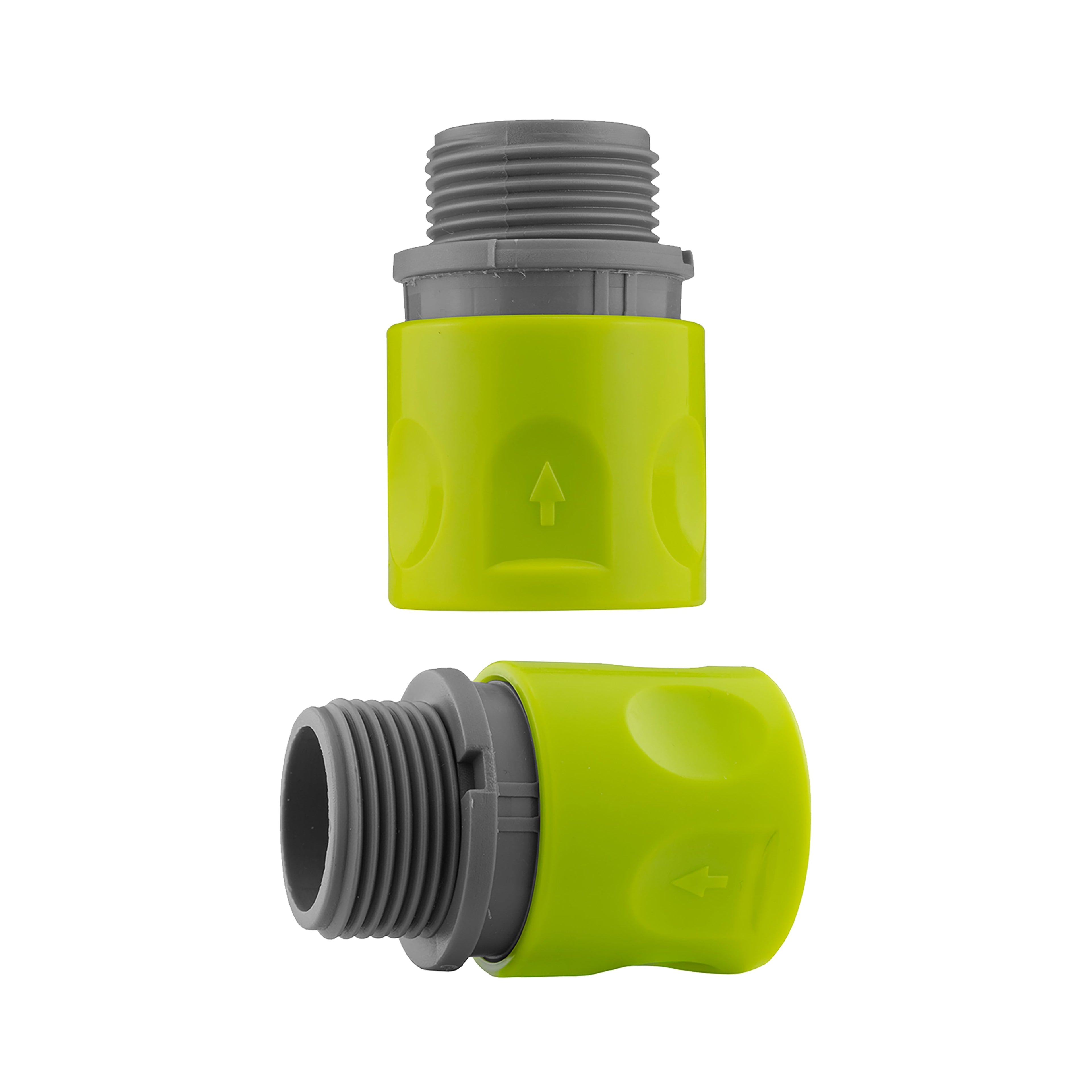 Hose Connector Lime with In-Line BSPF Valve and 25mm Brass Barb