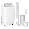HOMCOM 12000 BTU Air Conditioning Unit, 3-in-1 Portable Air Conditioner, Dehumidifier, Cooling Fan with 3 Speeds, Remote Control, LED Display, 24H Timer, Window Venting Kit, Children Lock, 25m\'c2\'b2