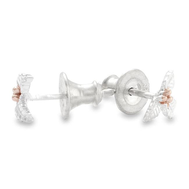 Ohrstecker Stechpalme in Silber & Roségold