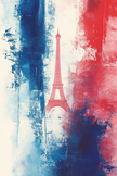 Eiffel Glow Flag Canvas
