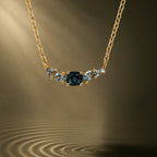 Elegant Topaz Cluster Gold Necklace - Zaria